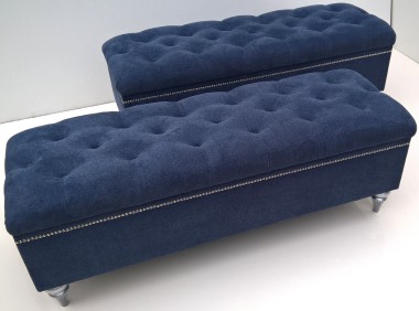 Pufa ławka pikowana ze schowkiem Chesterfield granat