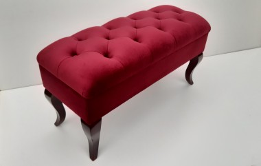 Pufa ławka pikowana ze schowkiem Chesterfield bordo